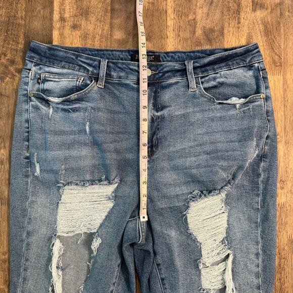Judy Blue Los Angeles Women's Straight Shooter Denim Jean Distressed Blue Sz 20W - Picture 5 of 9